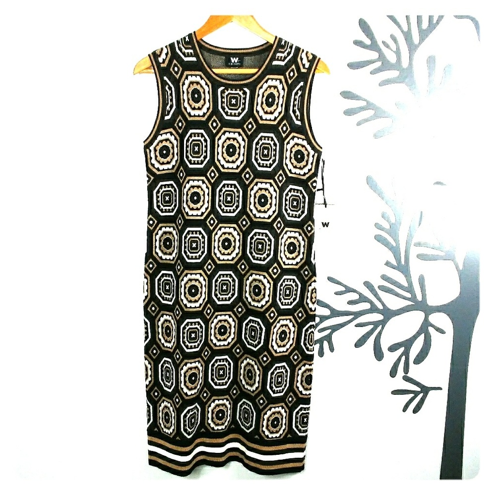 W by Worth Sleeveless knit dress Geometric - Picture 1 of 8